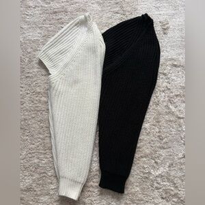 2Pcs Women’s Elegant Black and White Women's Sweater Set.